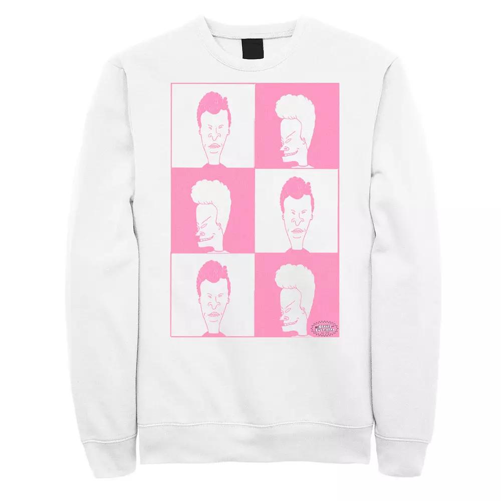 Men's Beavis and Butthead Checkered Design Sweatshirt,  Product Image
