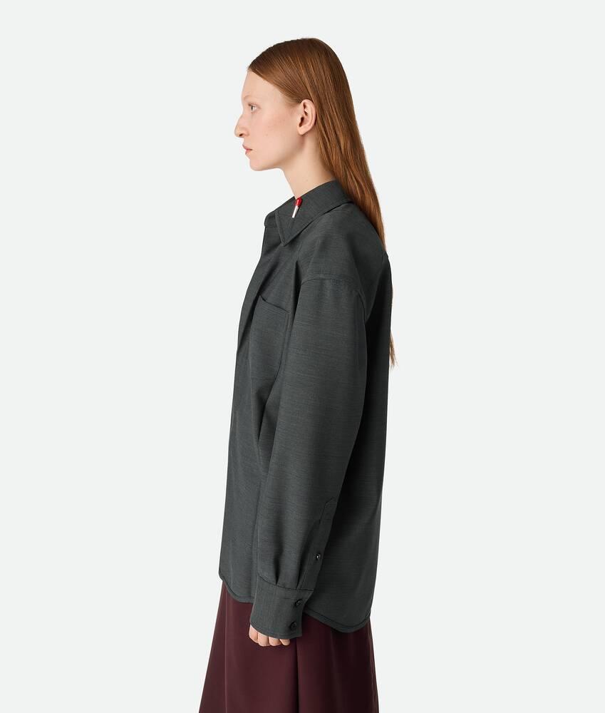 Women's Light Wool Shirt in Dark grey melange Product Image