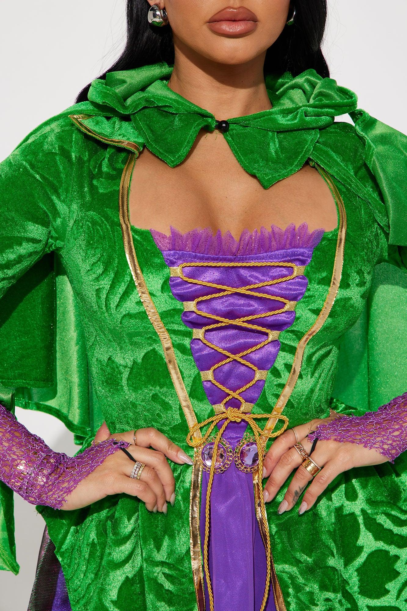 Saucy Witch 2 Piece Costume Set - Purple/Green Product Image