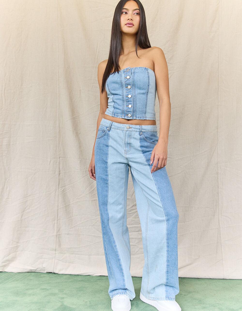 WEST OF MELROSE Womens Denim Tube Top - DENIM Product Image