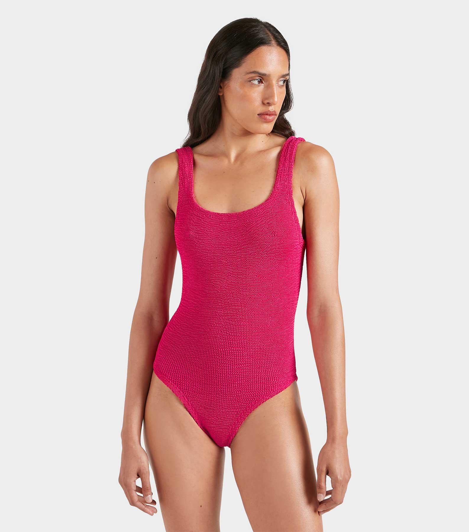 Coverage Square Neck Swim - Metallic Raspberry Product Image