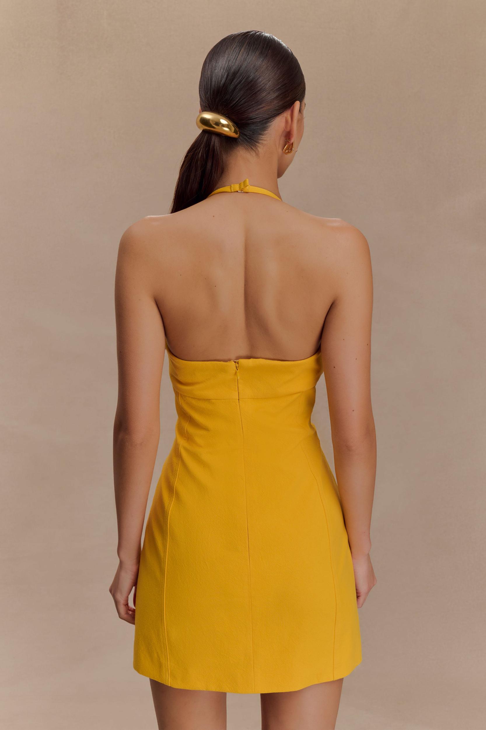 Reyes Cotton Floral Mini Dress - Butterscotch Product Image