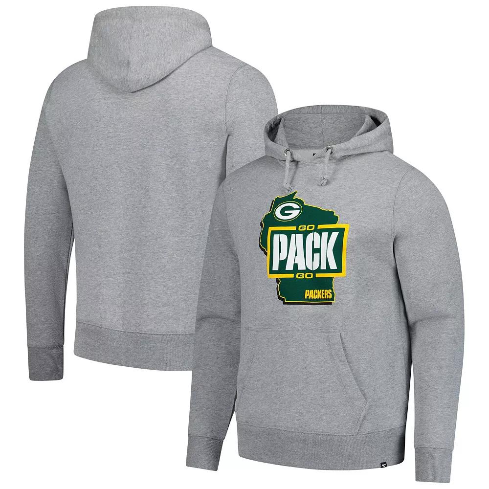 Men's '47 Gray Green Bay Packers Regional Headline Pullover Hoodie,  Product Image