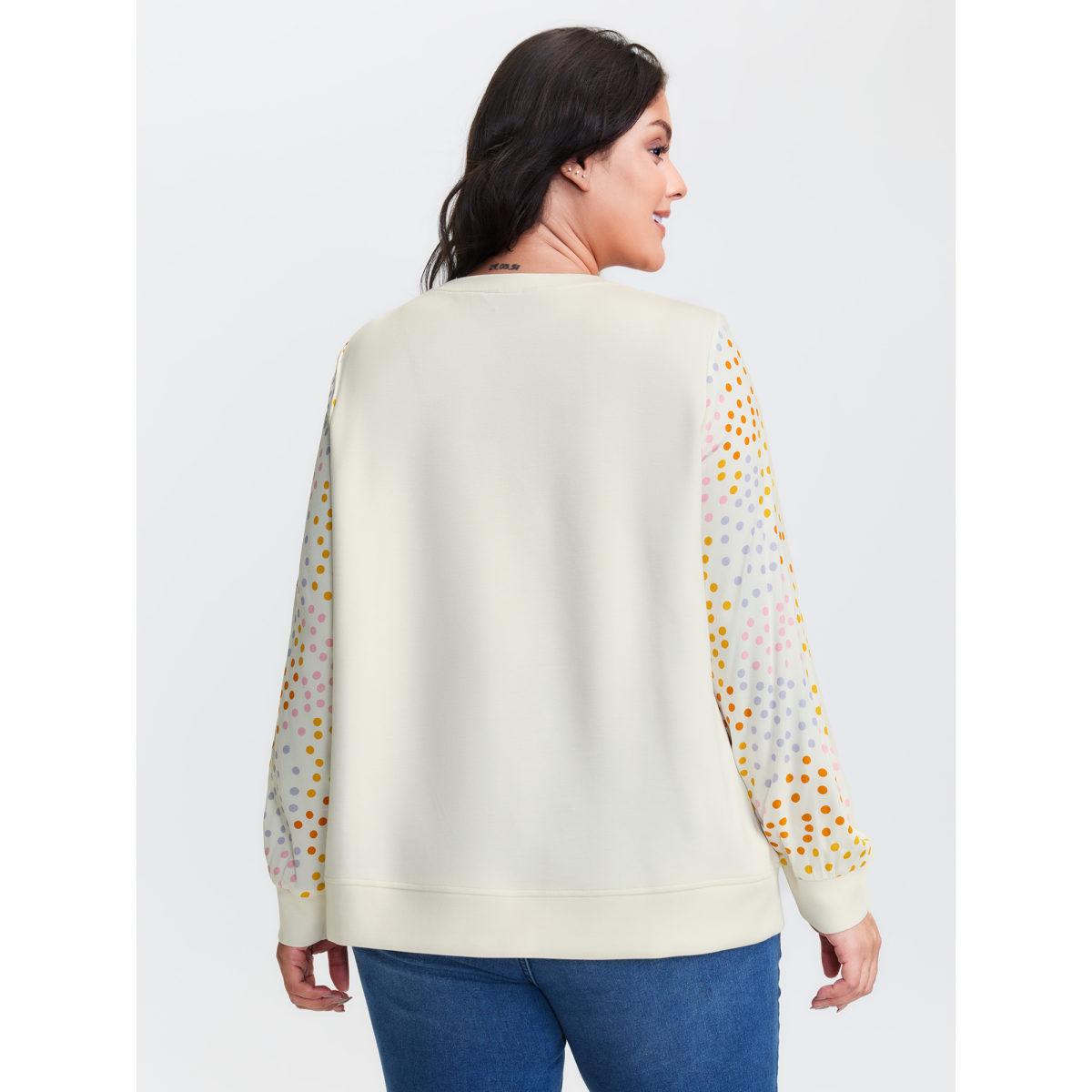 Plus Size Beige Lace Spliced Textured Lantern Sleeve Blouse Women Long Sleeve Notched collar Vacation Blouses BloomChic 18-20/2X Product Image