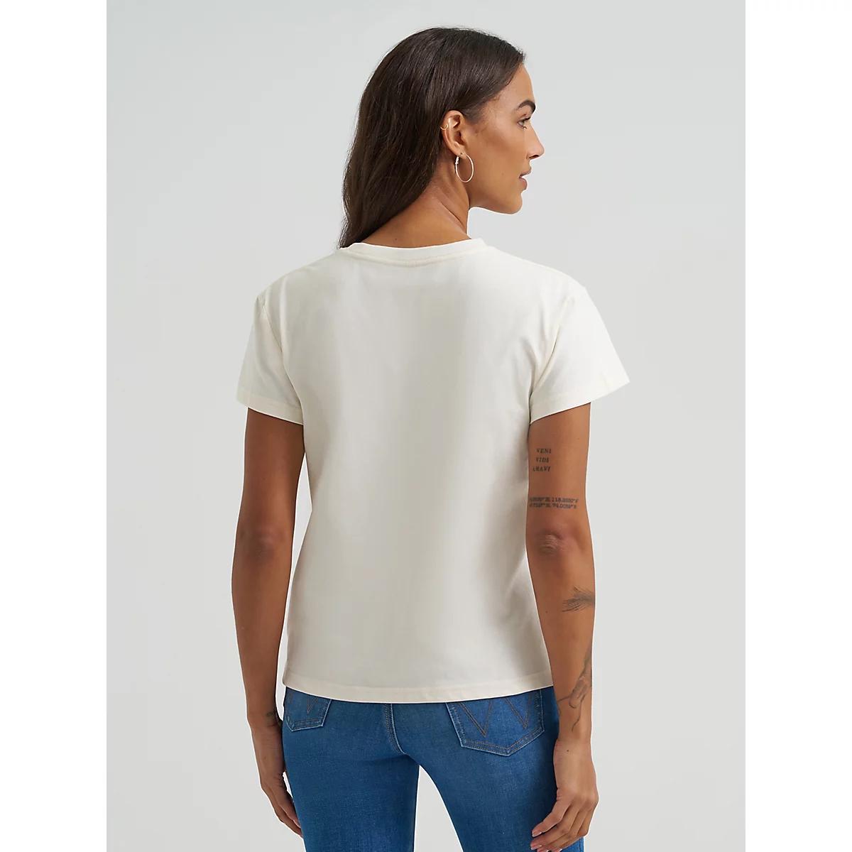 Women's Faded Cowgirl Retro Regular Fit Tee in Egret Product Image