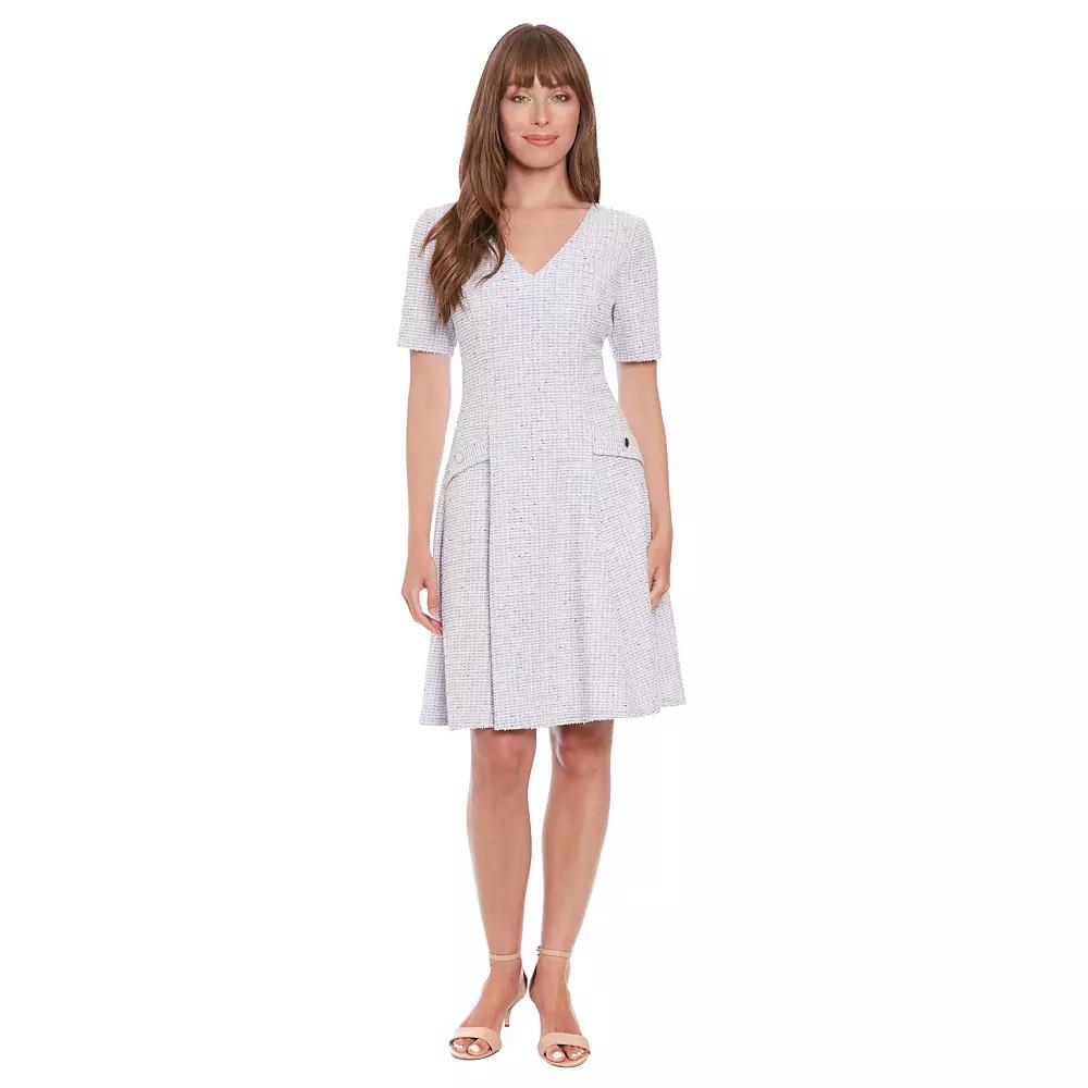 Women's London Times Flap Pocket Fit and Flare Dress,  Product Image