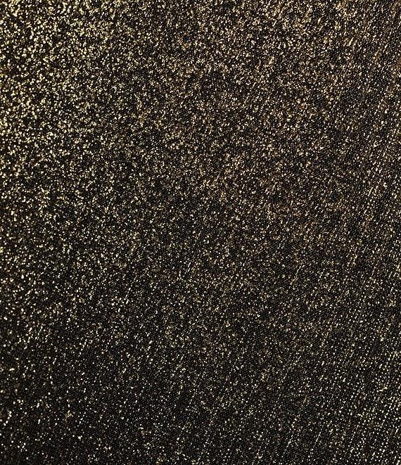 Alex Marie Gabrielle Metallic Ombre Plisse Asymmetrical Neck One Shoulder Sleeveless Tie Waist A-Line Swing Gown Product Image