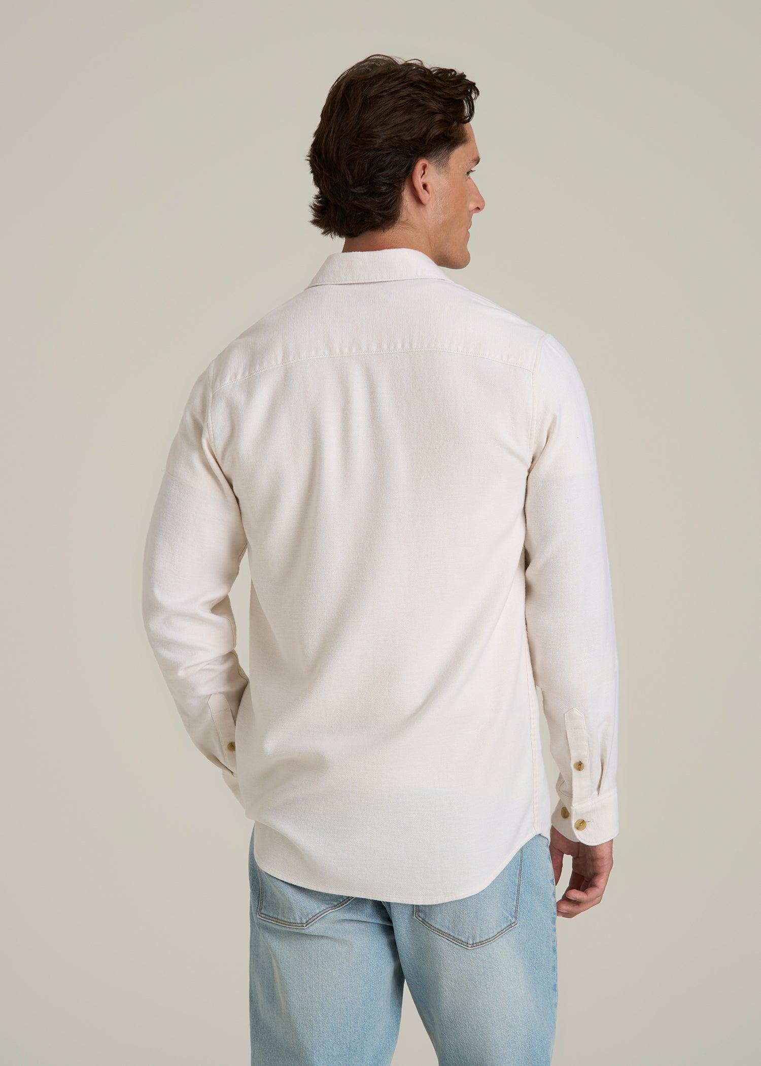 Everyday Comfort Terry Overshirt for Tall Men in White Swan Male Product Image