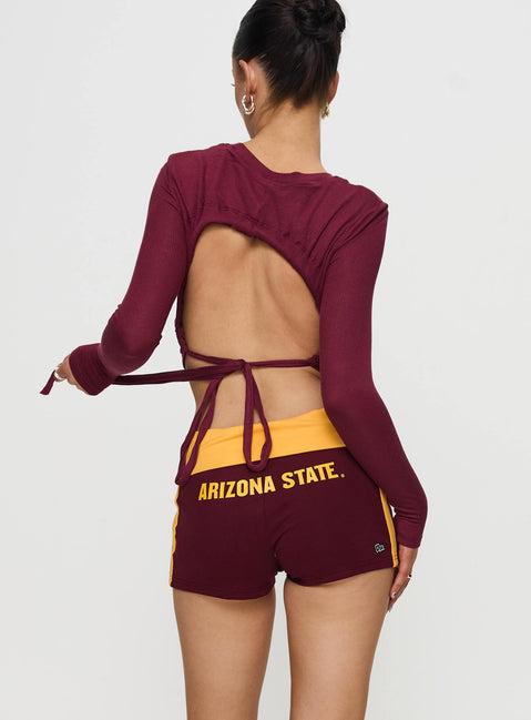 ASU Foldover Shorts Maroon Product Image