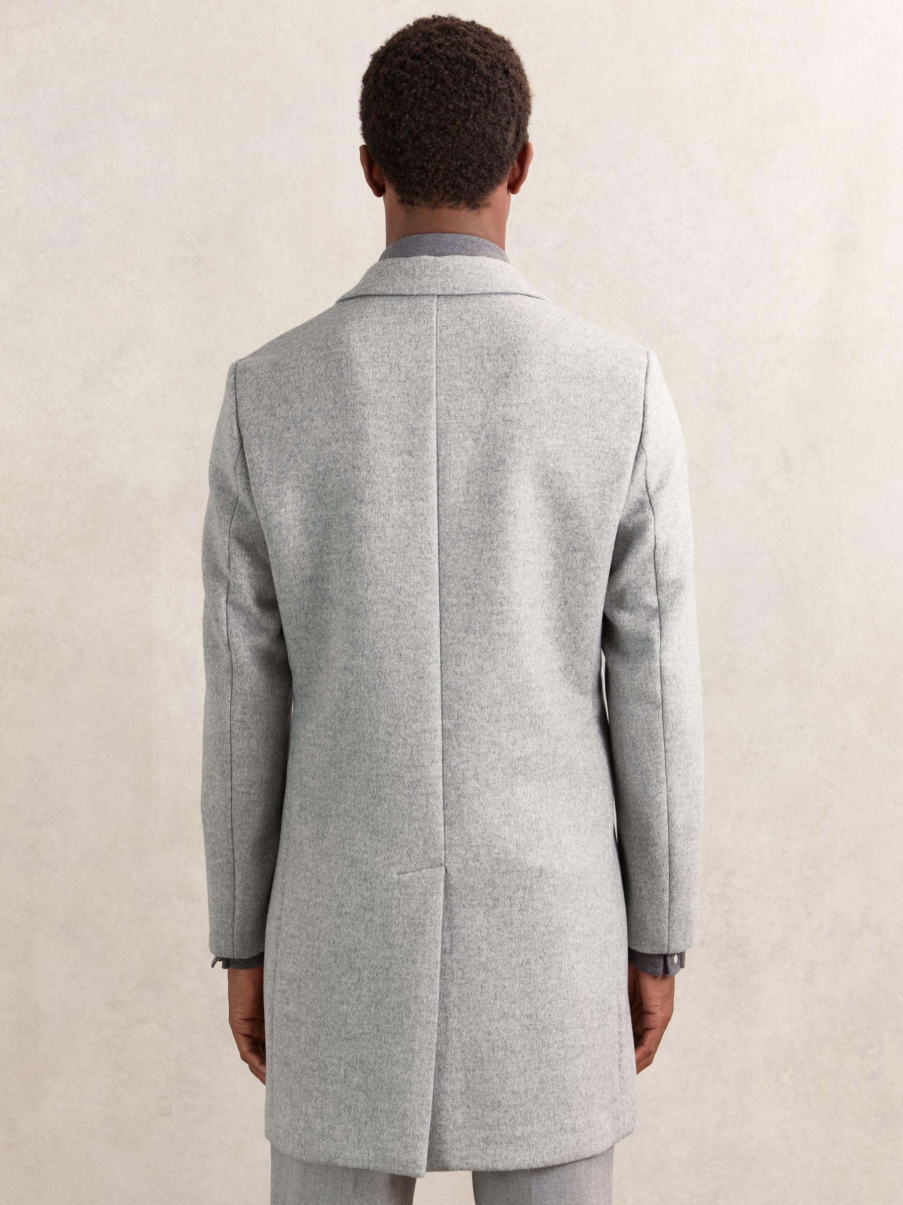 Wool-Blend Single-Breasted Overcoat in Soft Grey Product Image
