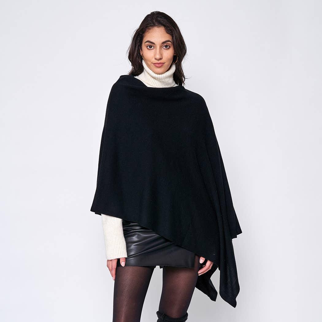 Dark Tone Solid Diamond Shape Scarf Poncho Product Image