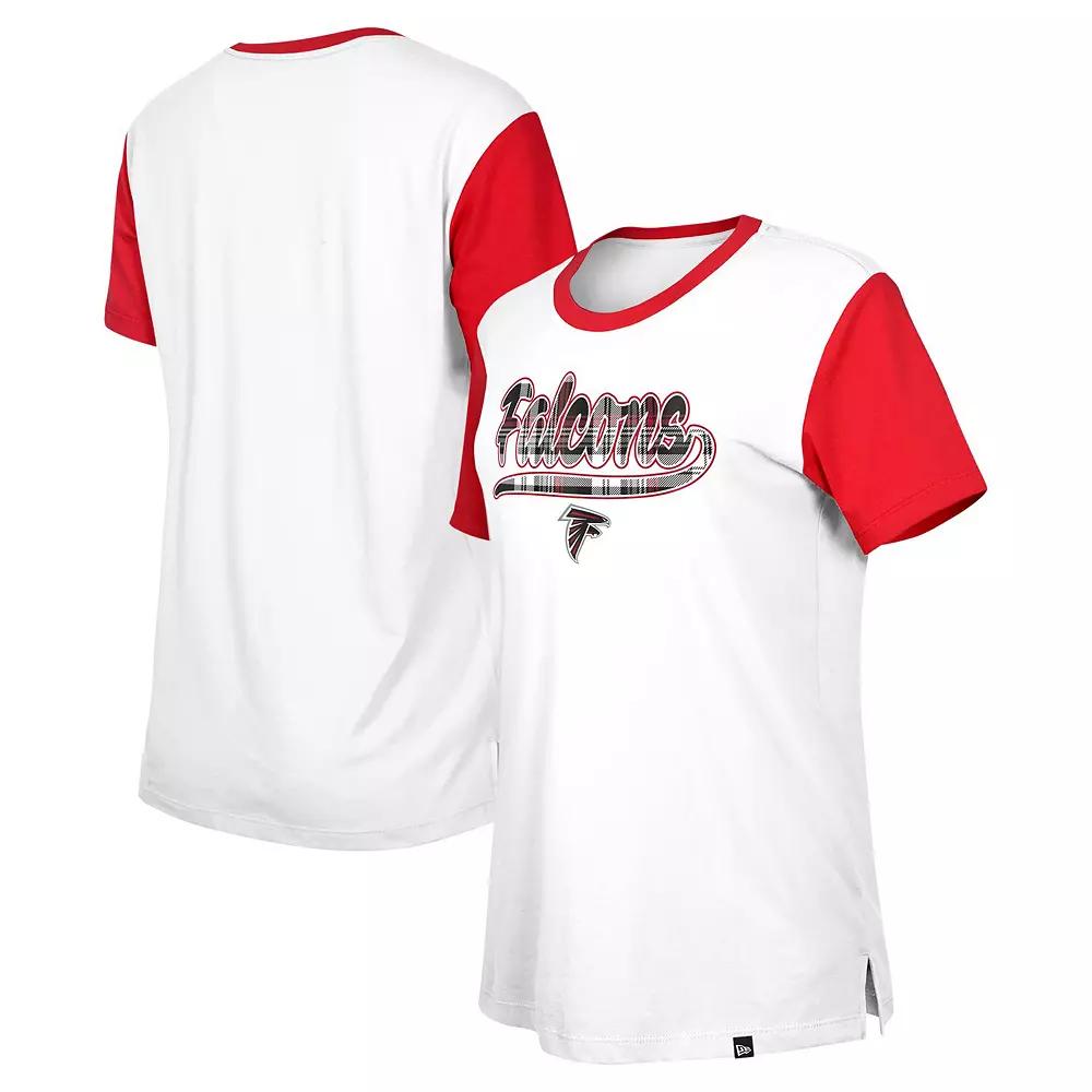 Women's New Era White/Red Atlanta Falcons 3rd Down T-Shirt,  Product Image