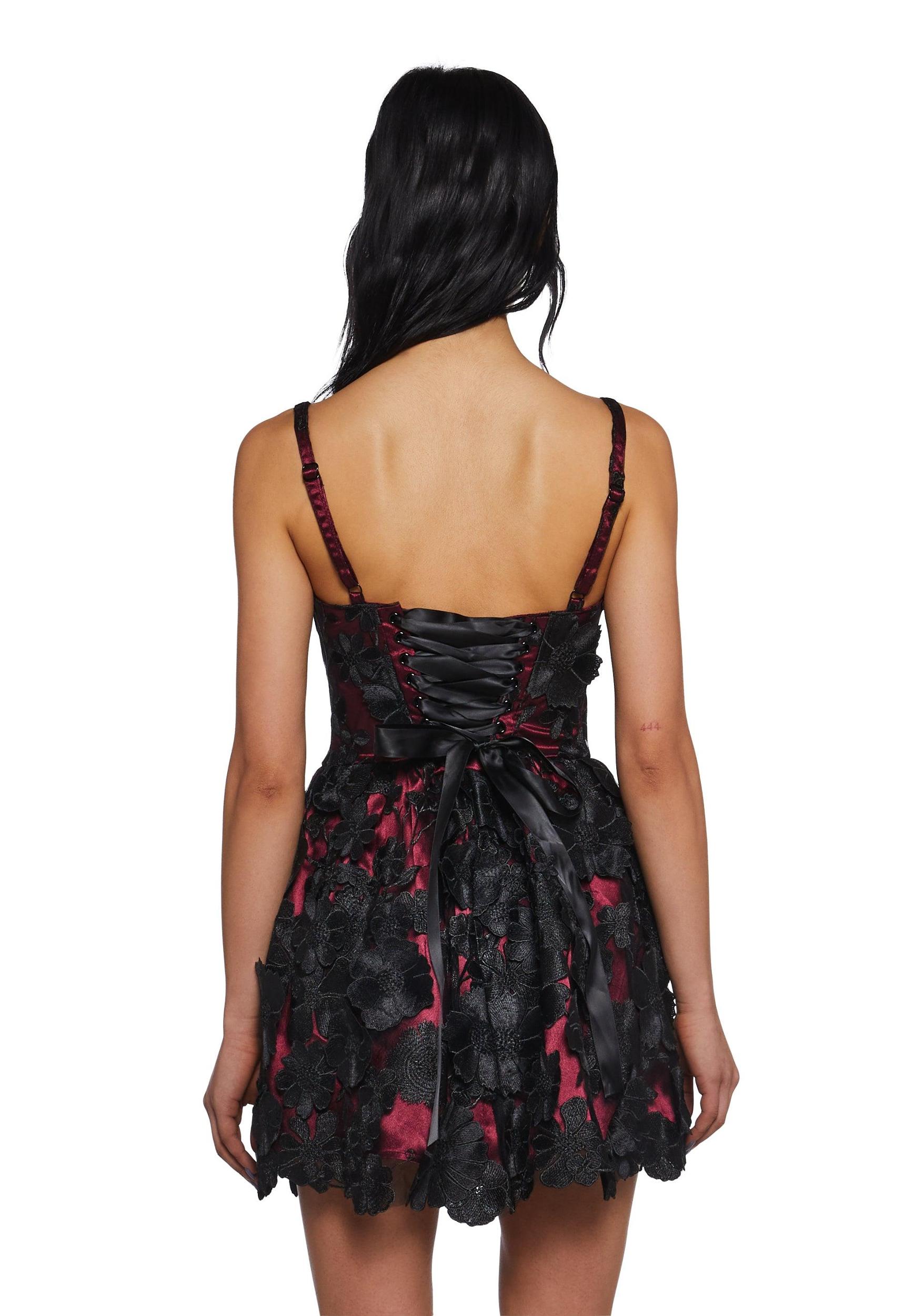 Satin Mesh 3D Floral Corset Dress Sugar Thrillz - Multi Product Image