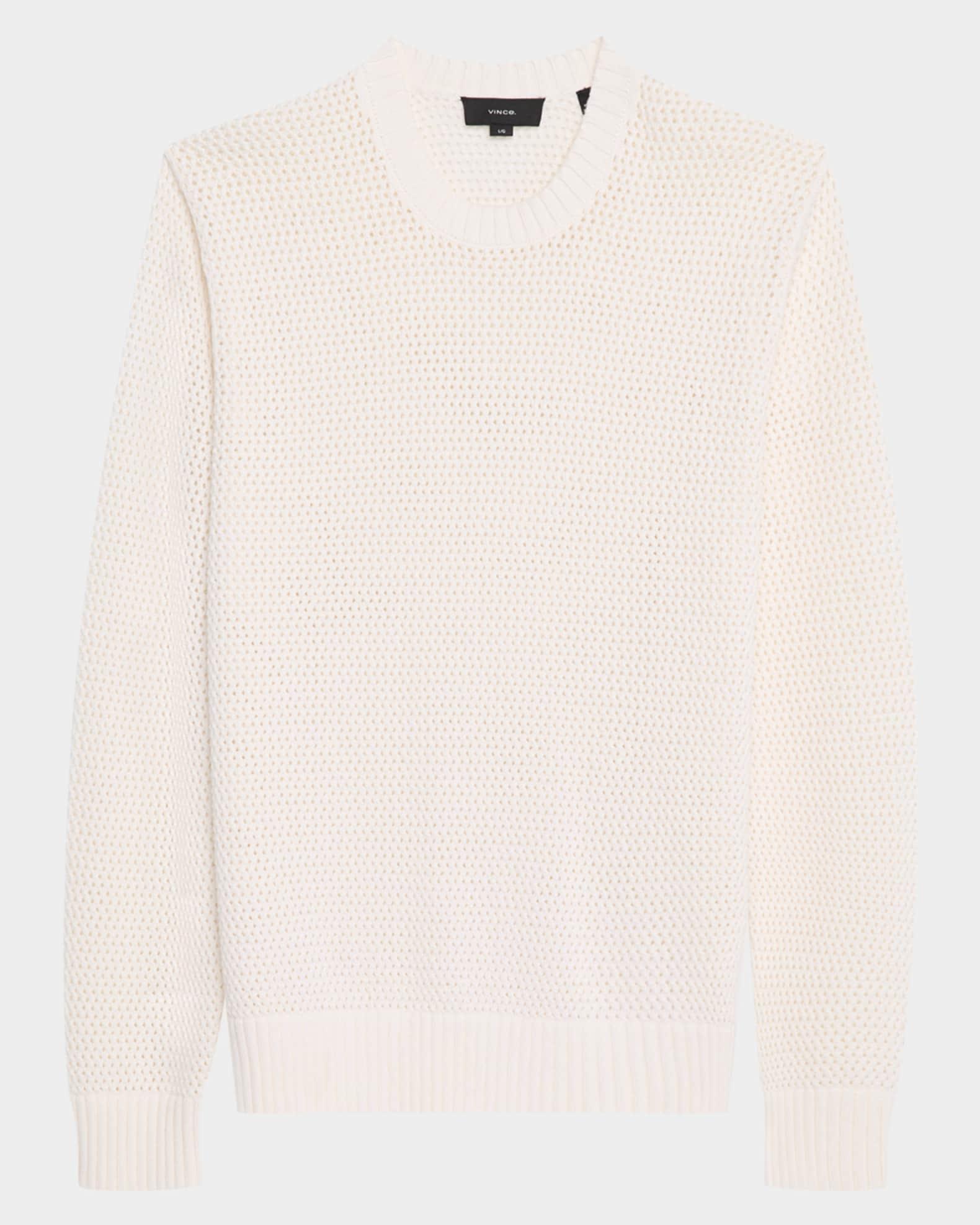 Men's Cotton-Cashmere Mesh Sweater Product Image