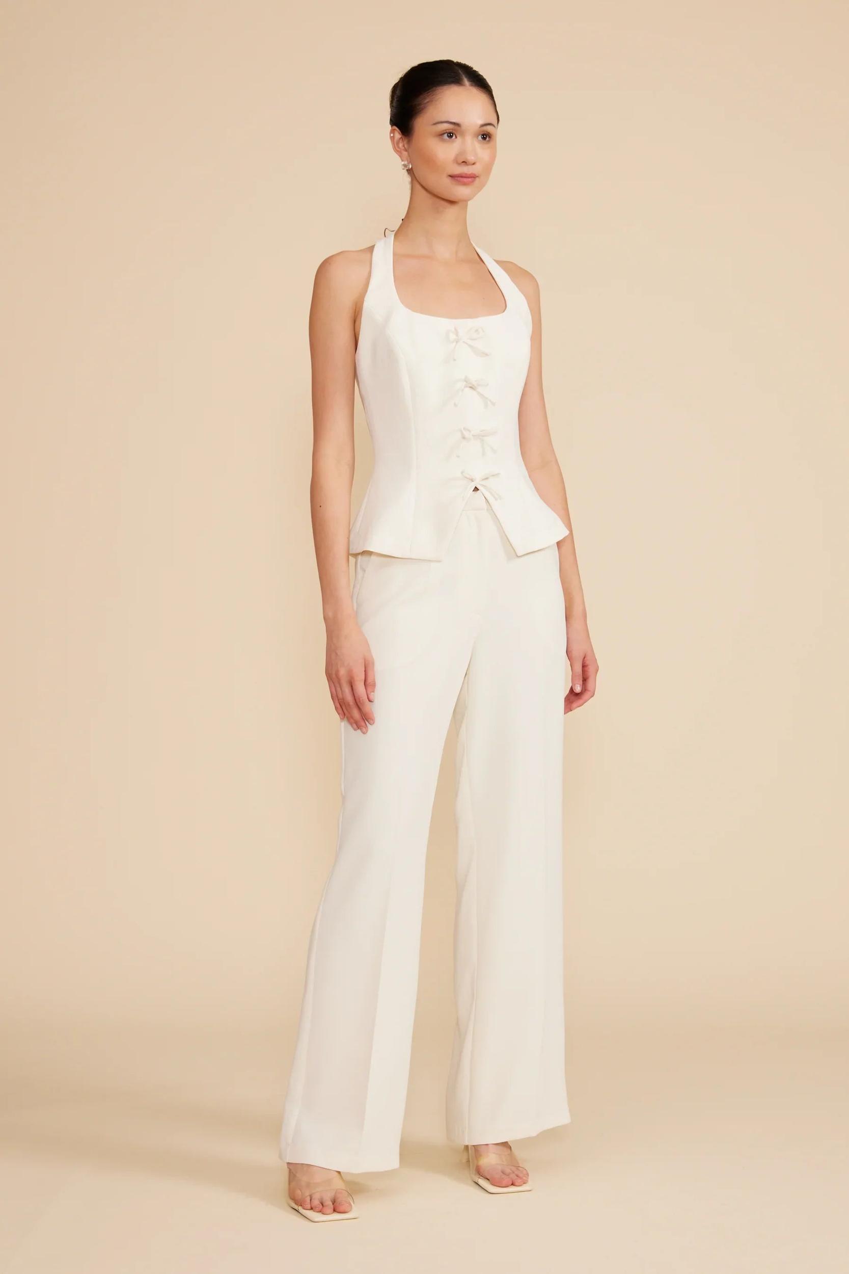 Valli Cupro Pant | White Product Image