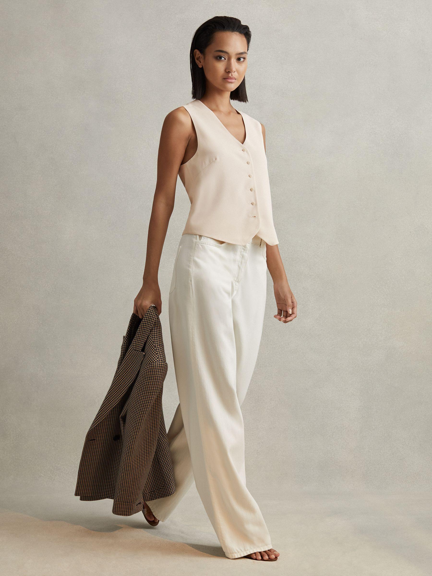 Single Breasted Waistcoat in Cream Product Image