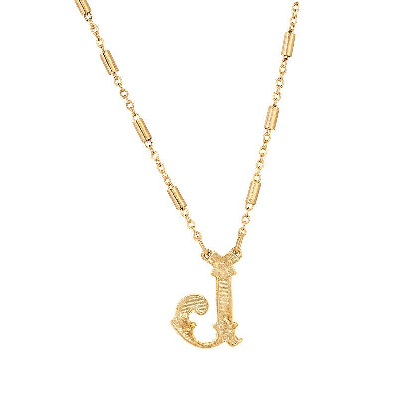 1928 Gold Tone Initial Necklace, Womens, Yellow W Product Image