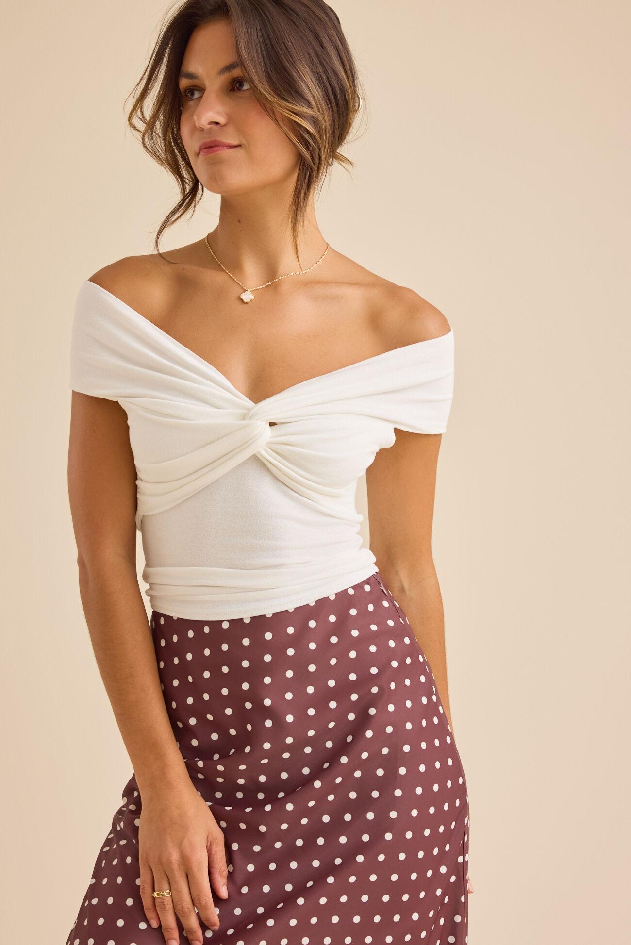 Mollie Off-Shoulder Twist Top Product Image