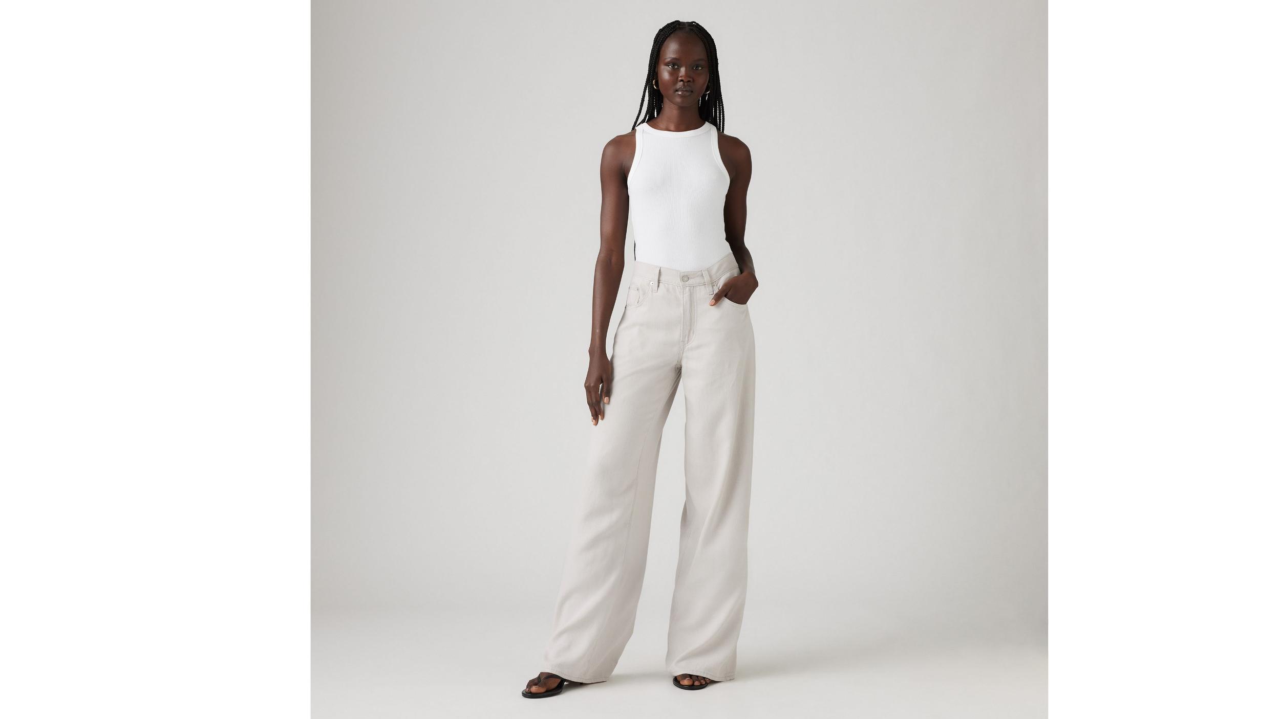 XL Baggy Straight Linen Blend Women's Pants Product Image