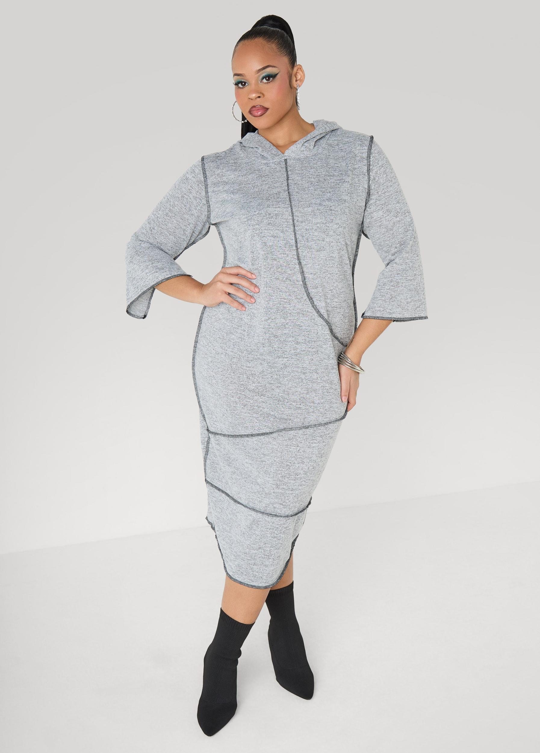 Seam Detailed Hooded Midaxi Dress Product Image