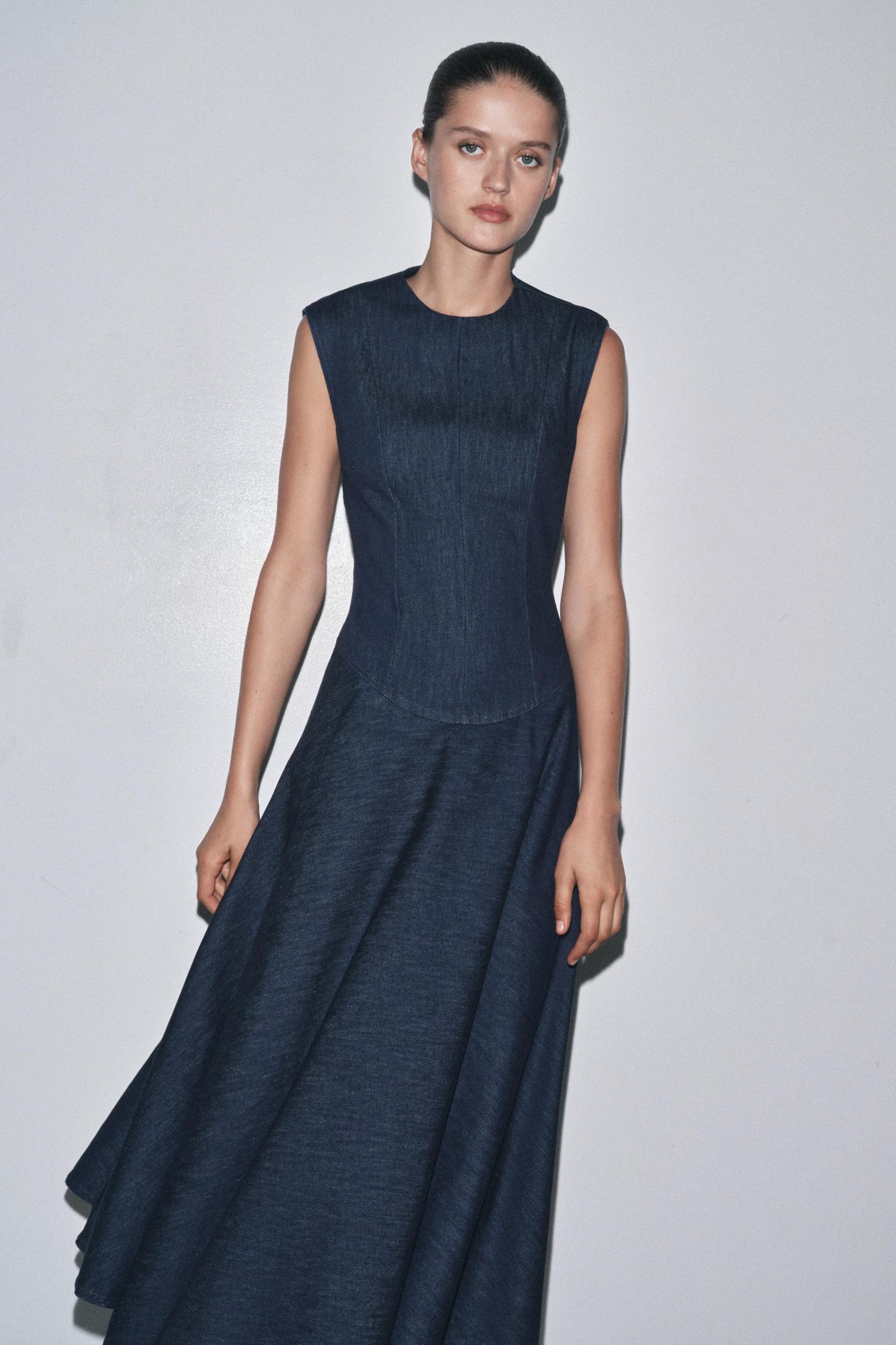 ZW COLLECTION DENIM MIDI DRESS Product Image