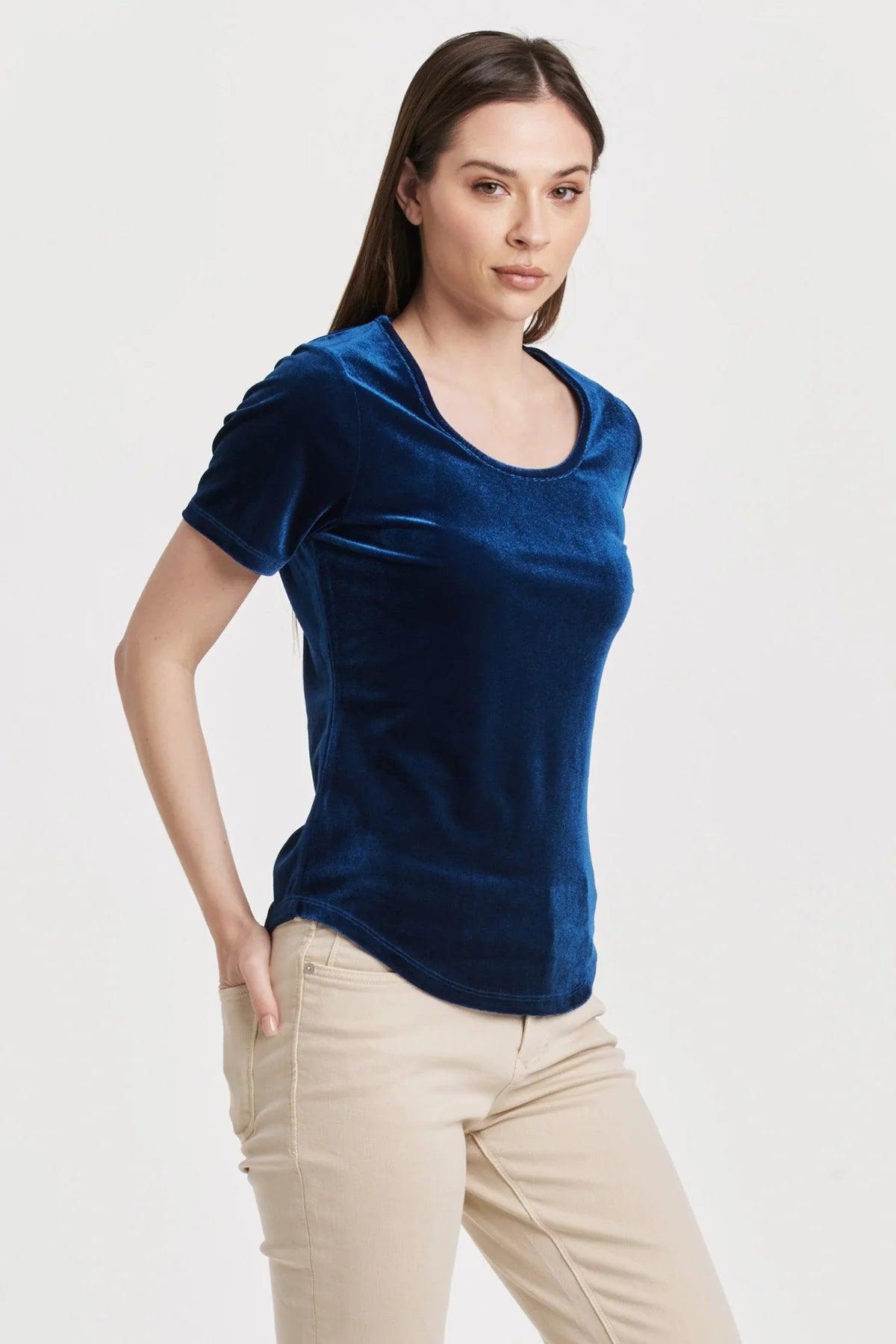 Aimee Scoop Neck Velvet Top Product Image
