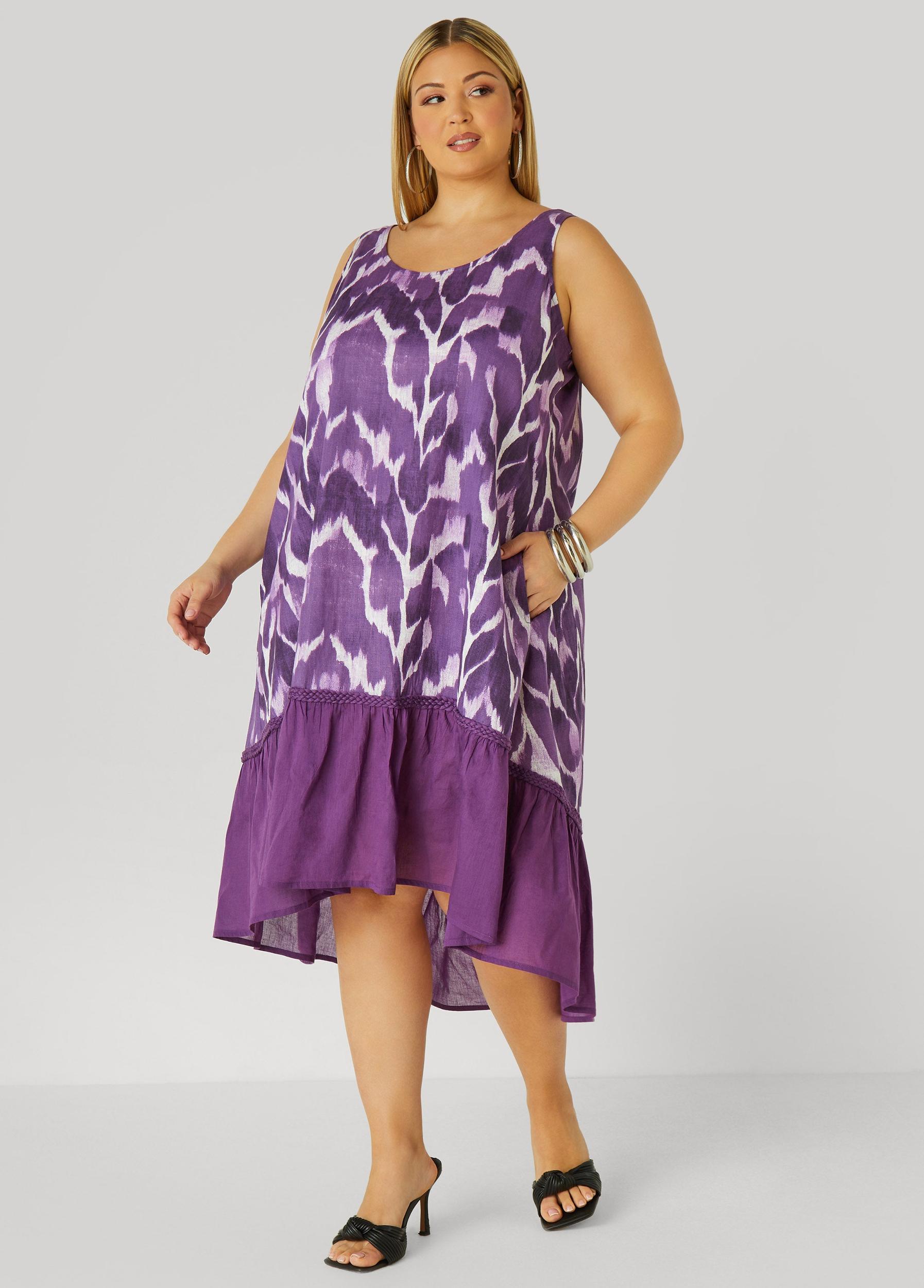 Brushstroke Print Hi Low Dress Product Image