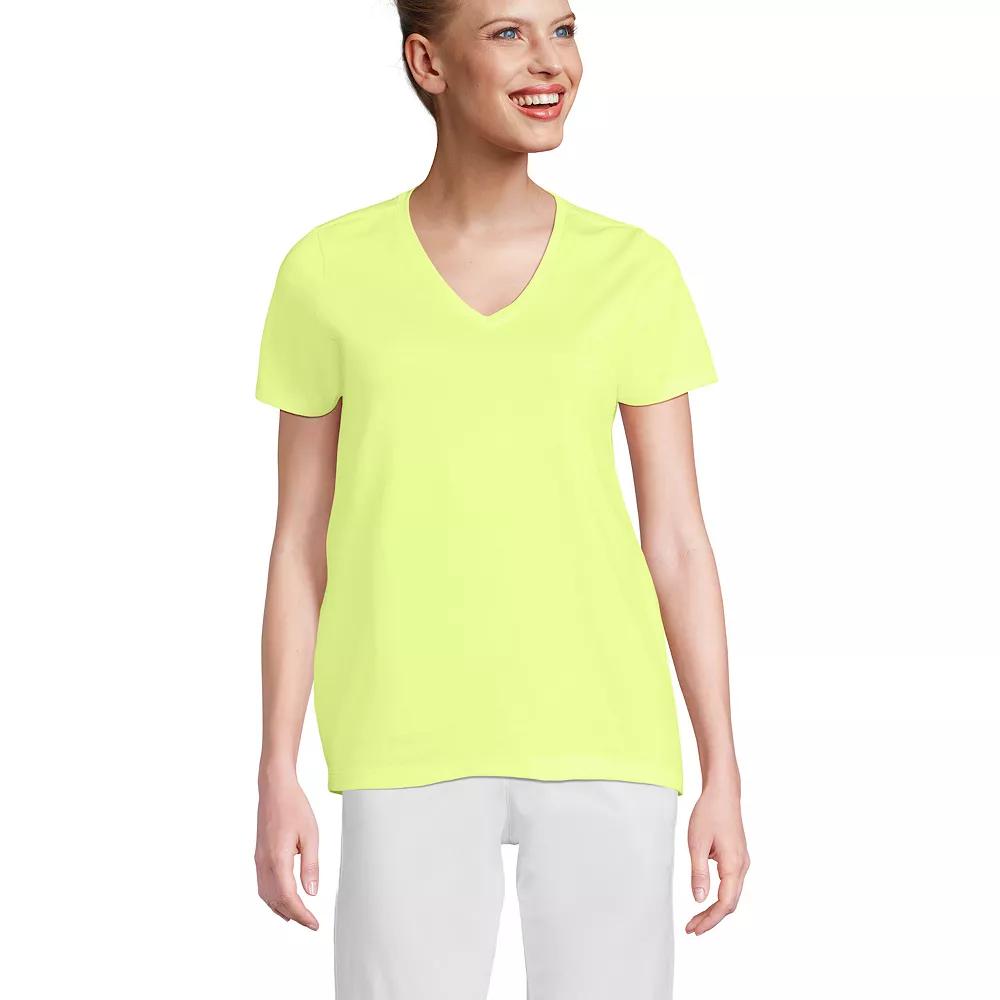 Petite Lands' End Relaxed-Fit Supima Cotton V-Neck Tee, Women's,  Product Image