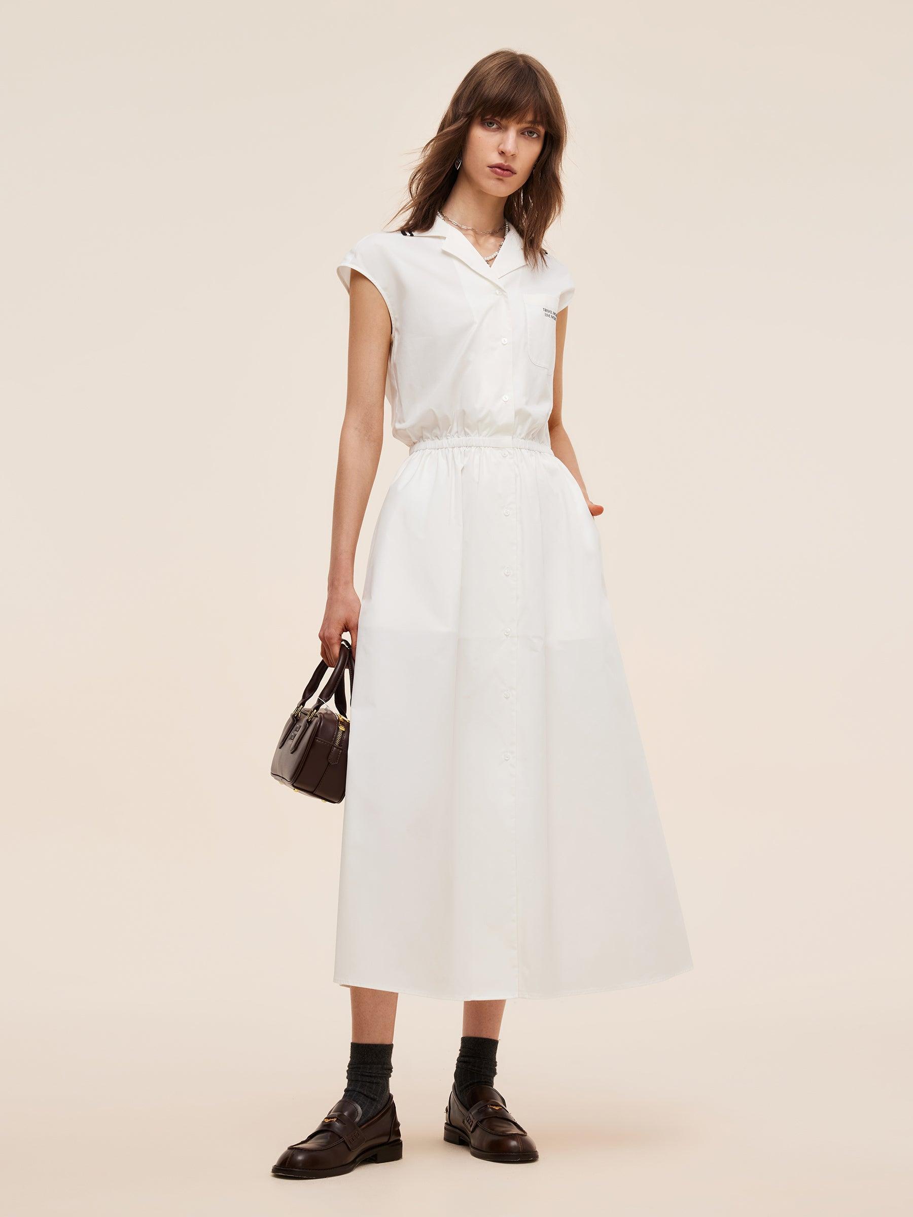 Cap Sleeve Women Gathered Waist Maxi Dress Product Image