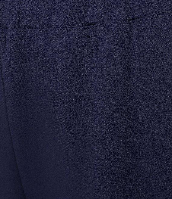 Ming Wang Deco Stretch Crepe Back Slit Hem Pull-On Pants Product Image