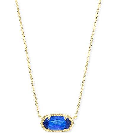 Elisa Gold Pendant Necklace in Cobalt Cat's Eye Product Image