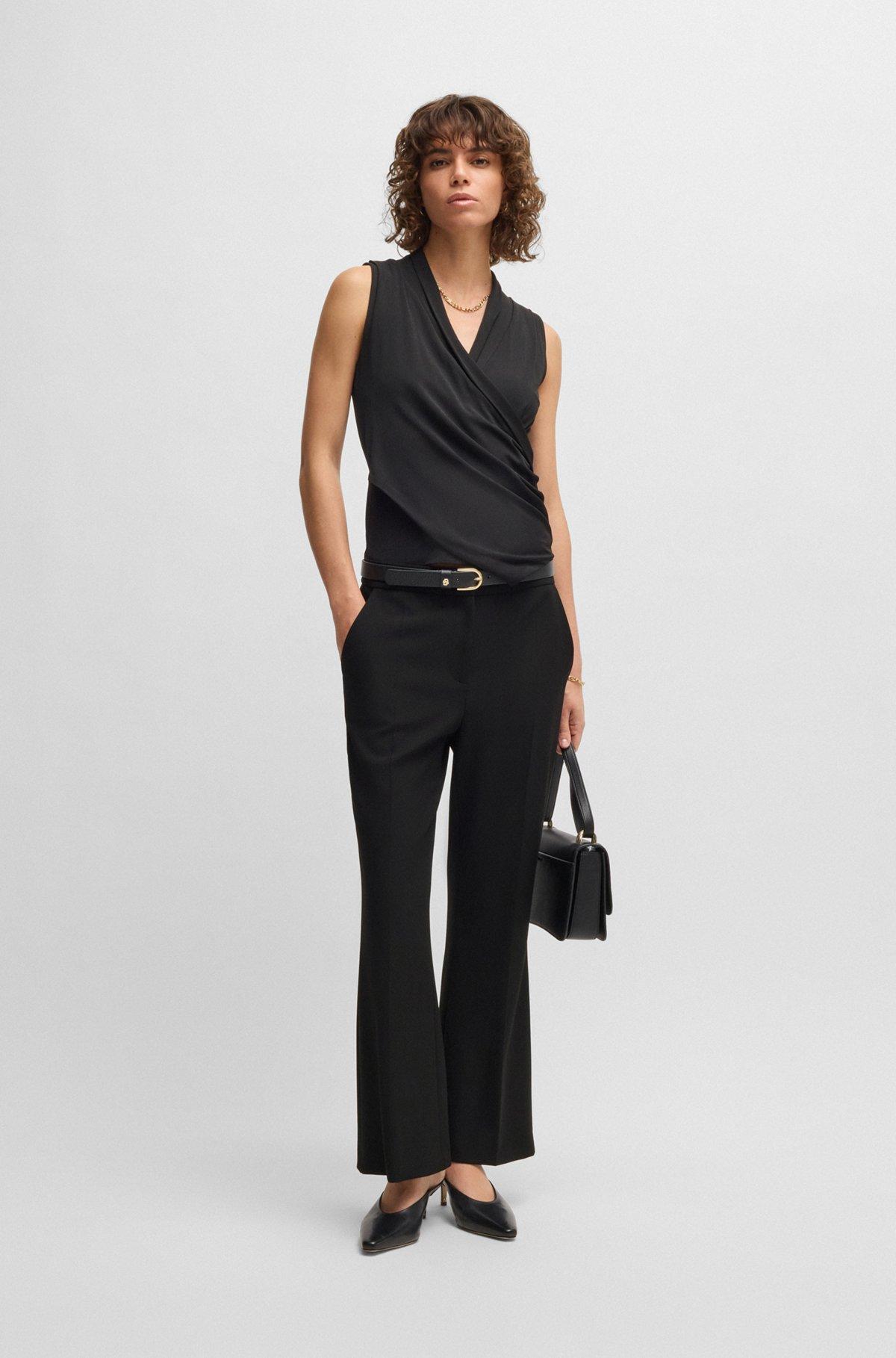 Slim-fit trousers with bootcut leg Product Image