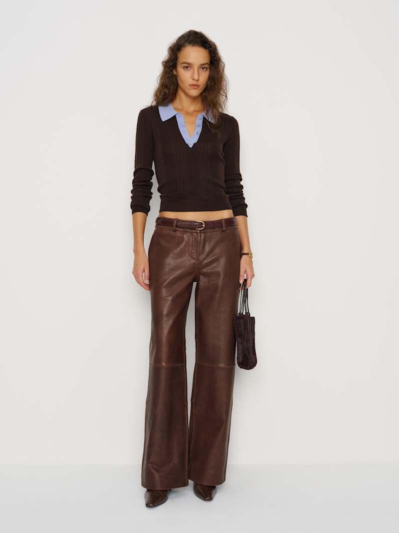 Veda Gisele Low Rise Leather Pant Product Image