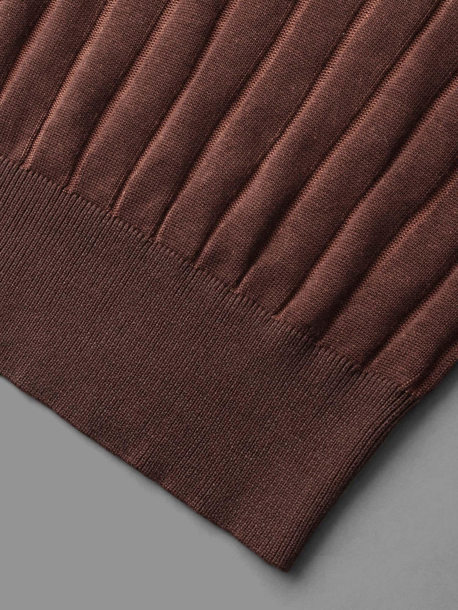 Textured Ribbed Hem Round Neck Pullover Female Product Image