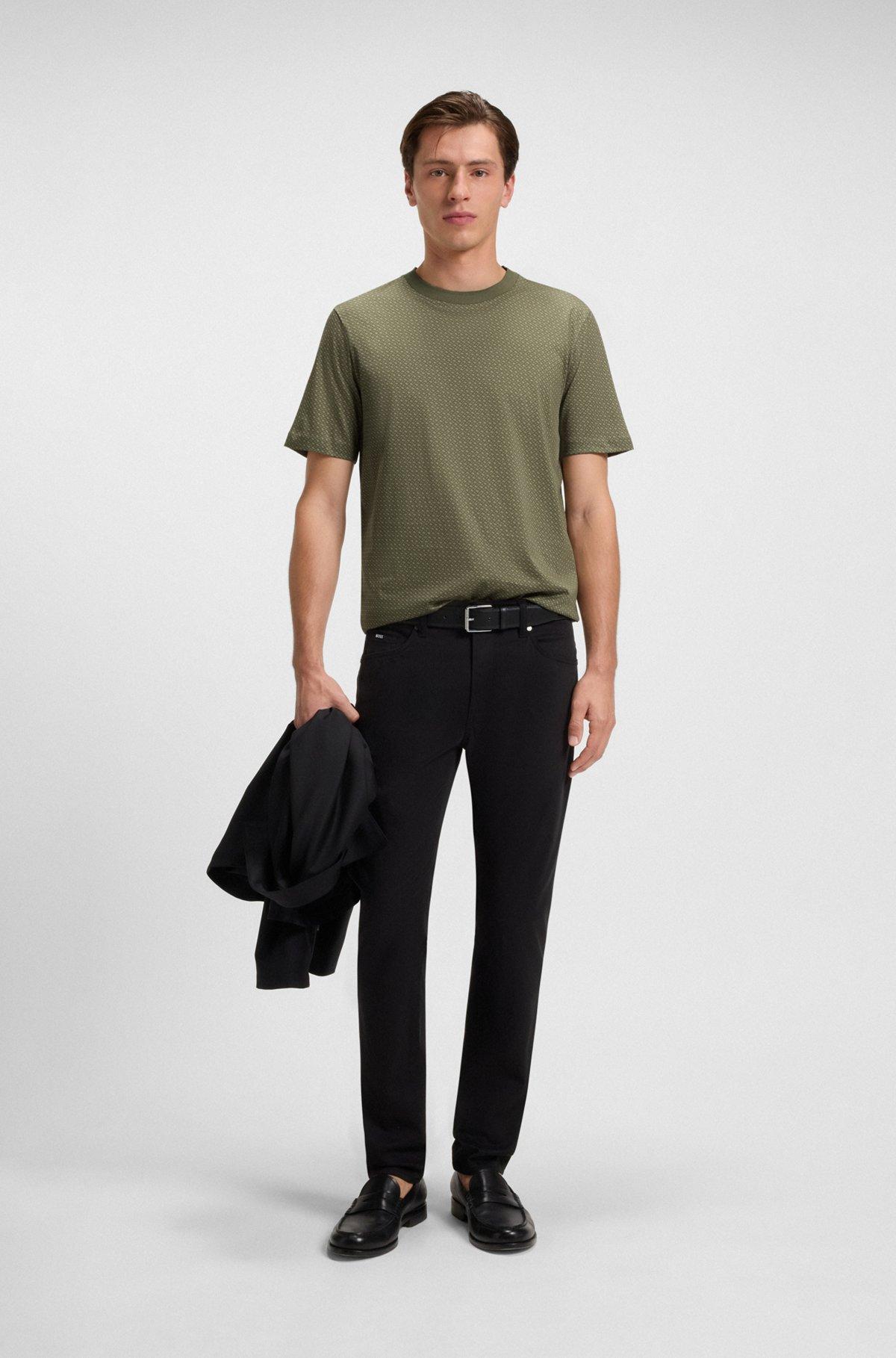 Mercerized-cotton T-shirt with two-tone monograms Product Image