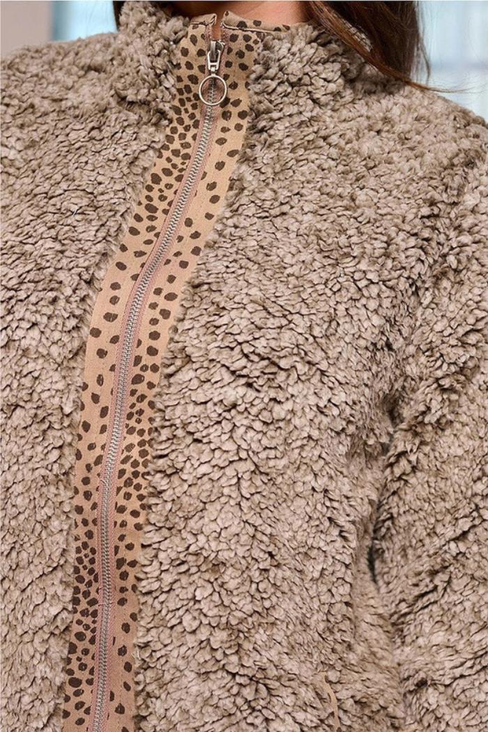 Long Sleeve Pockets Zip Up Jacket Product Image