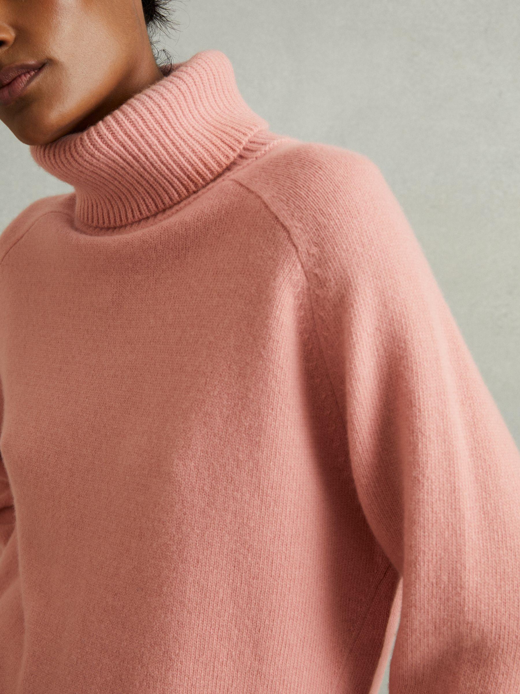 Wool-Cashmere Roll-Neck Jumper in Soft Pink Product Image