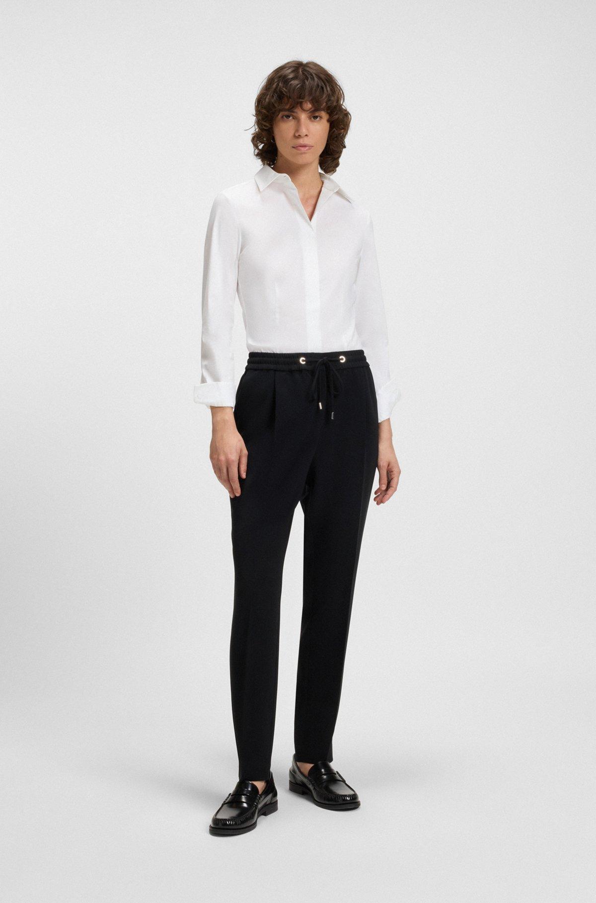 Slim-fit blouse in a stretch cotton Product Image