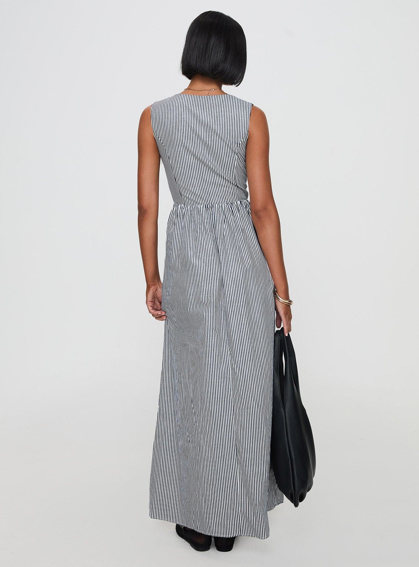 Pokey Maxi Dress Black / White Stripe Product Image