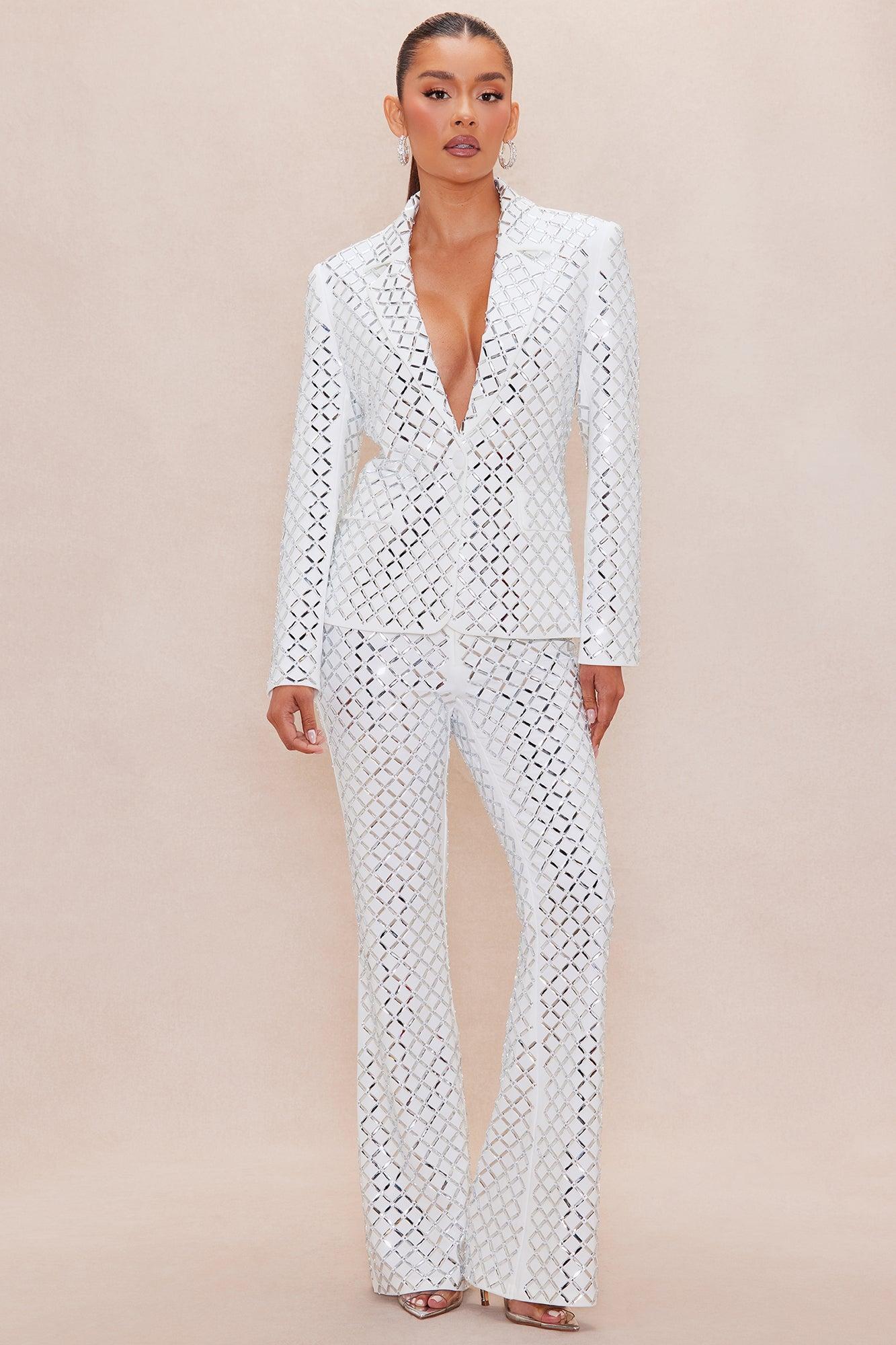 Koko Embellished Blazer - White Female Product Image