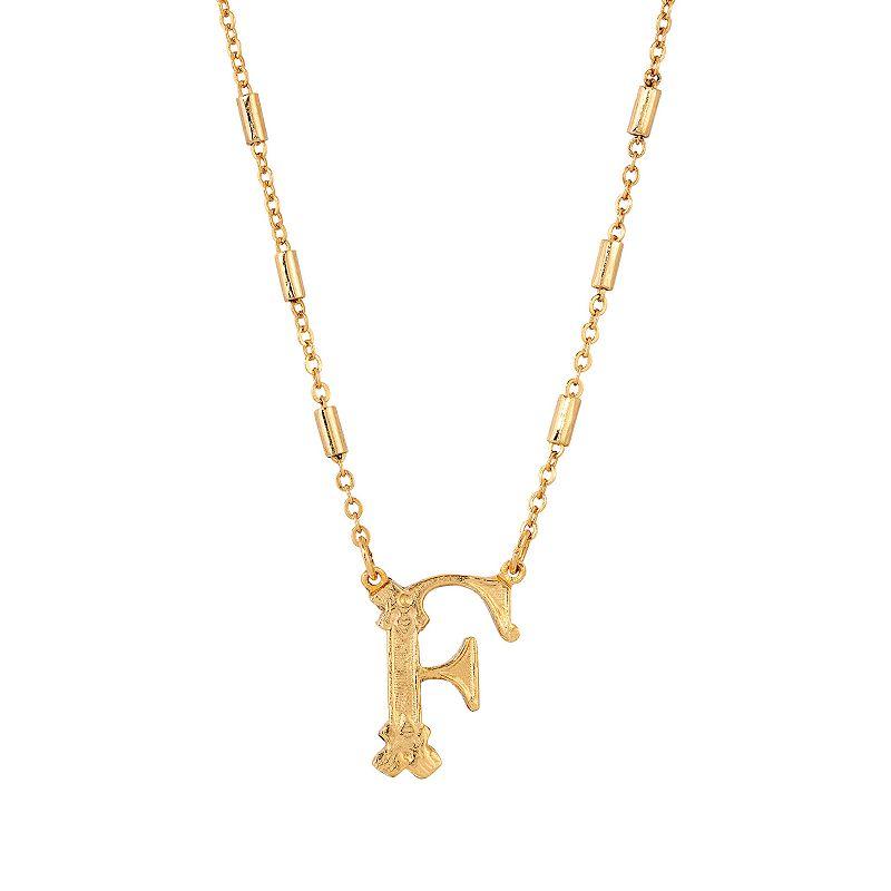 1928 Gold Tone Initial Necklace, Womens, Yellow W Product Image