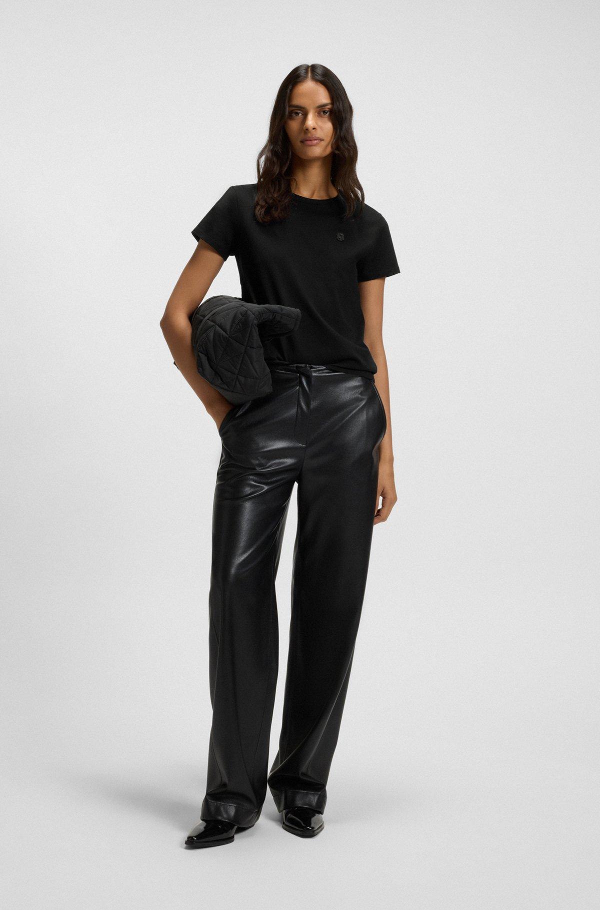 Slim-fit mercerized-cotton T-shirt with Double B monogram Product Image