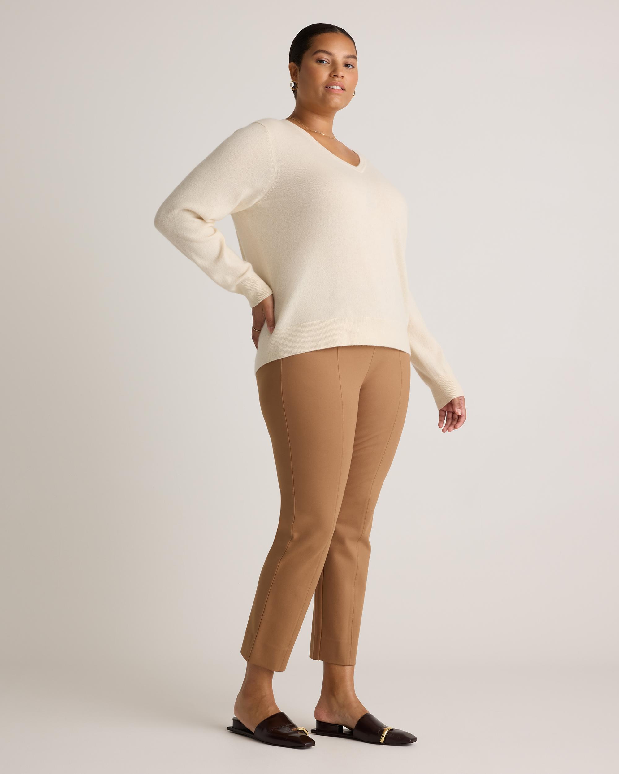 Quince | Women's Ultra-Stretch Ponte Pintuck Ankle Pants Size XL, Rayon Product Image