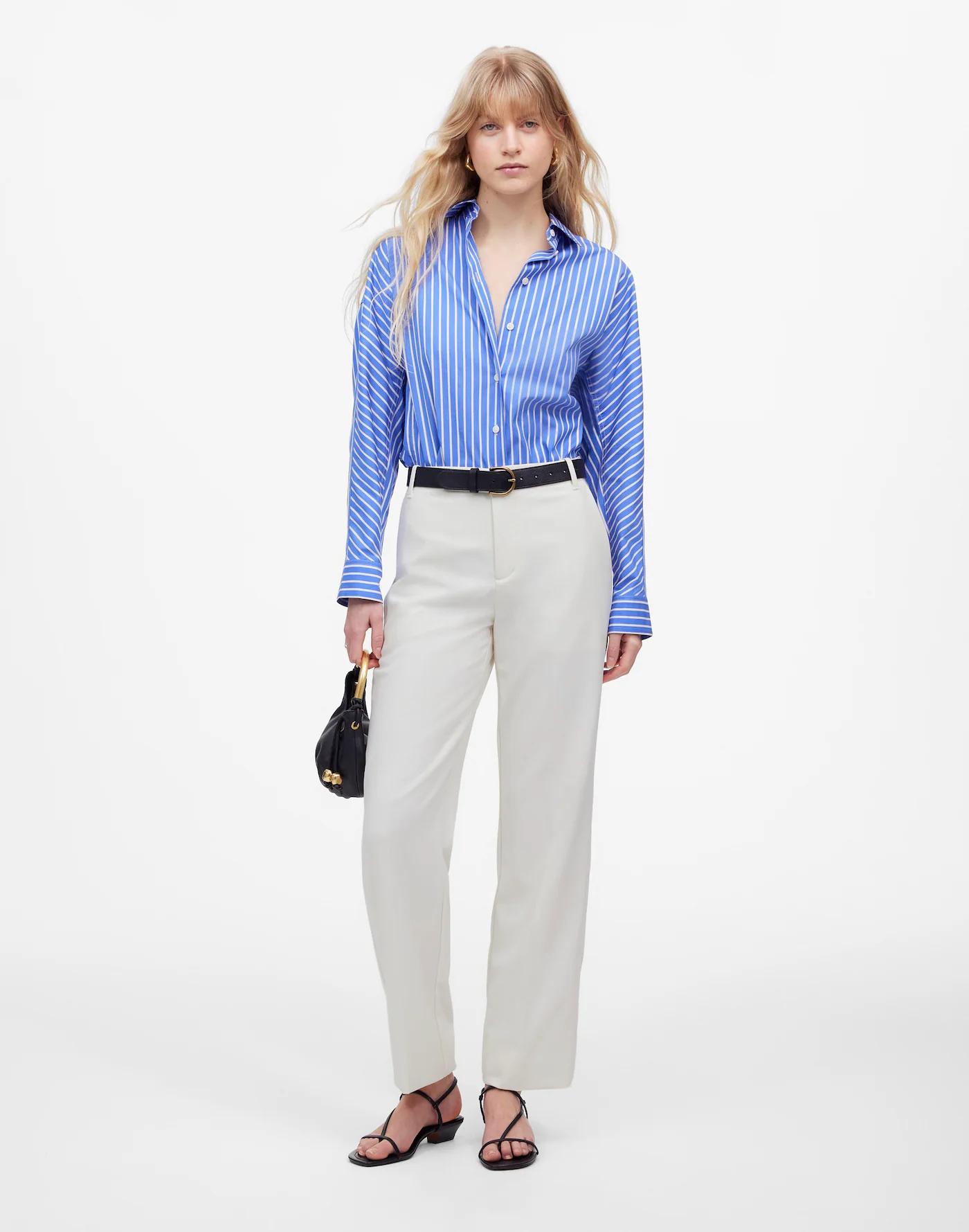 Petite Slouchy Straight Pants Product Image
