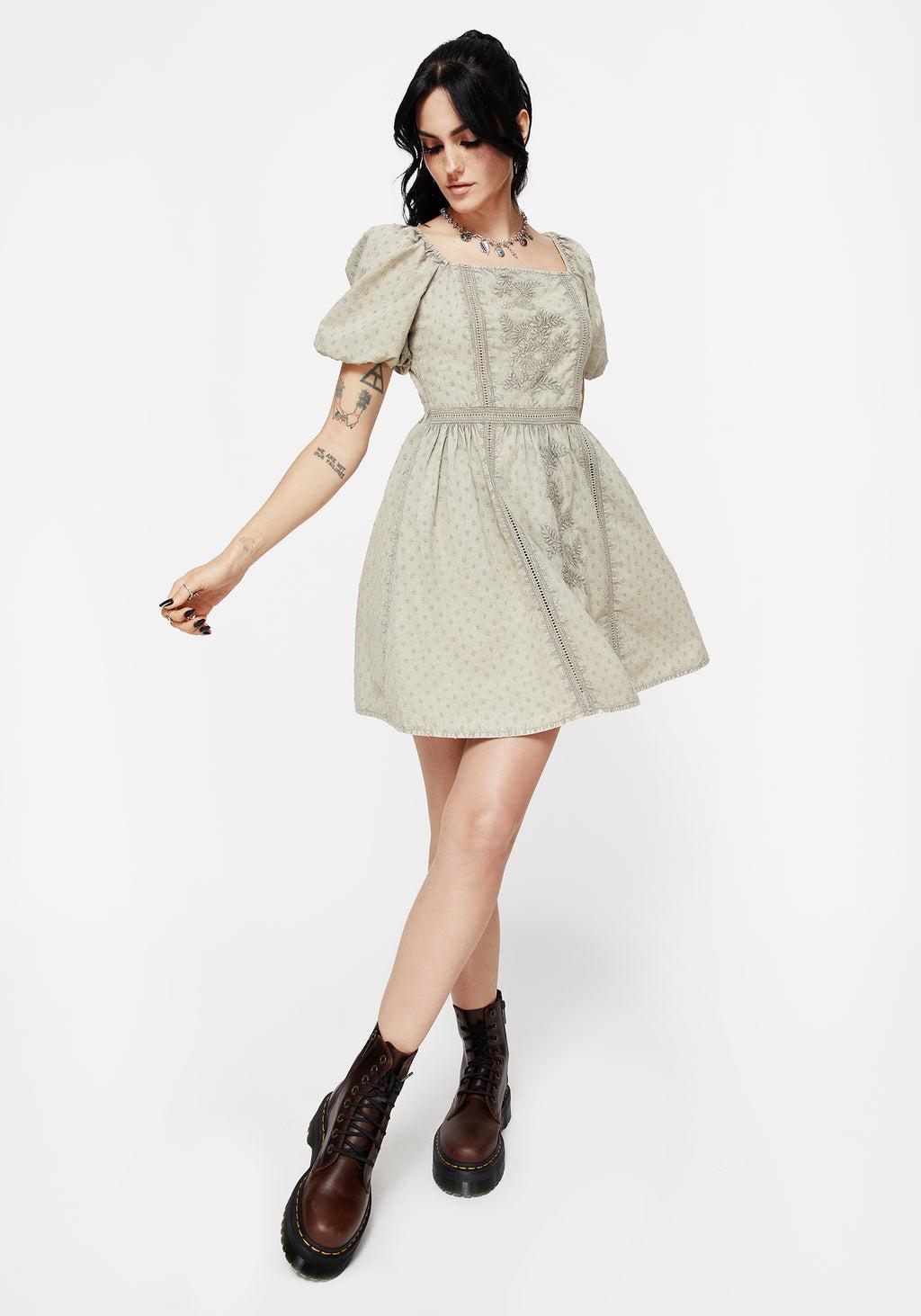 Caustic Cotton Frill Mini Dress Product Image