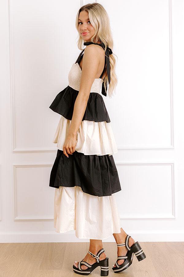 Formal Flair Tiered Midi Dress Product Image