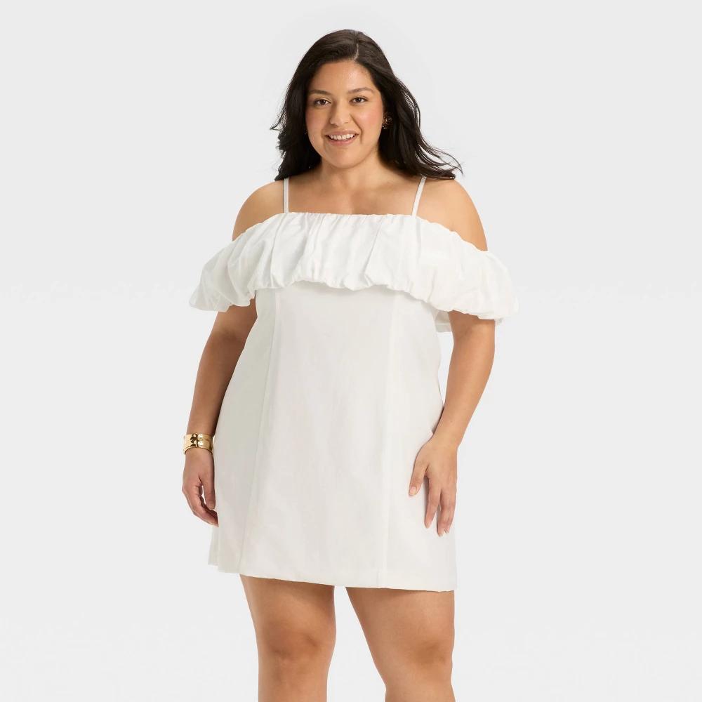 Women's Ruffle Mini A-Line Dress - A New Day™ Product Image