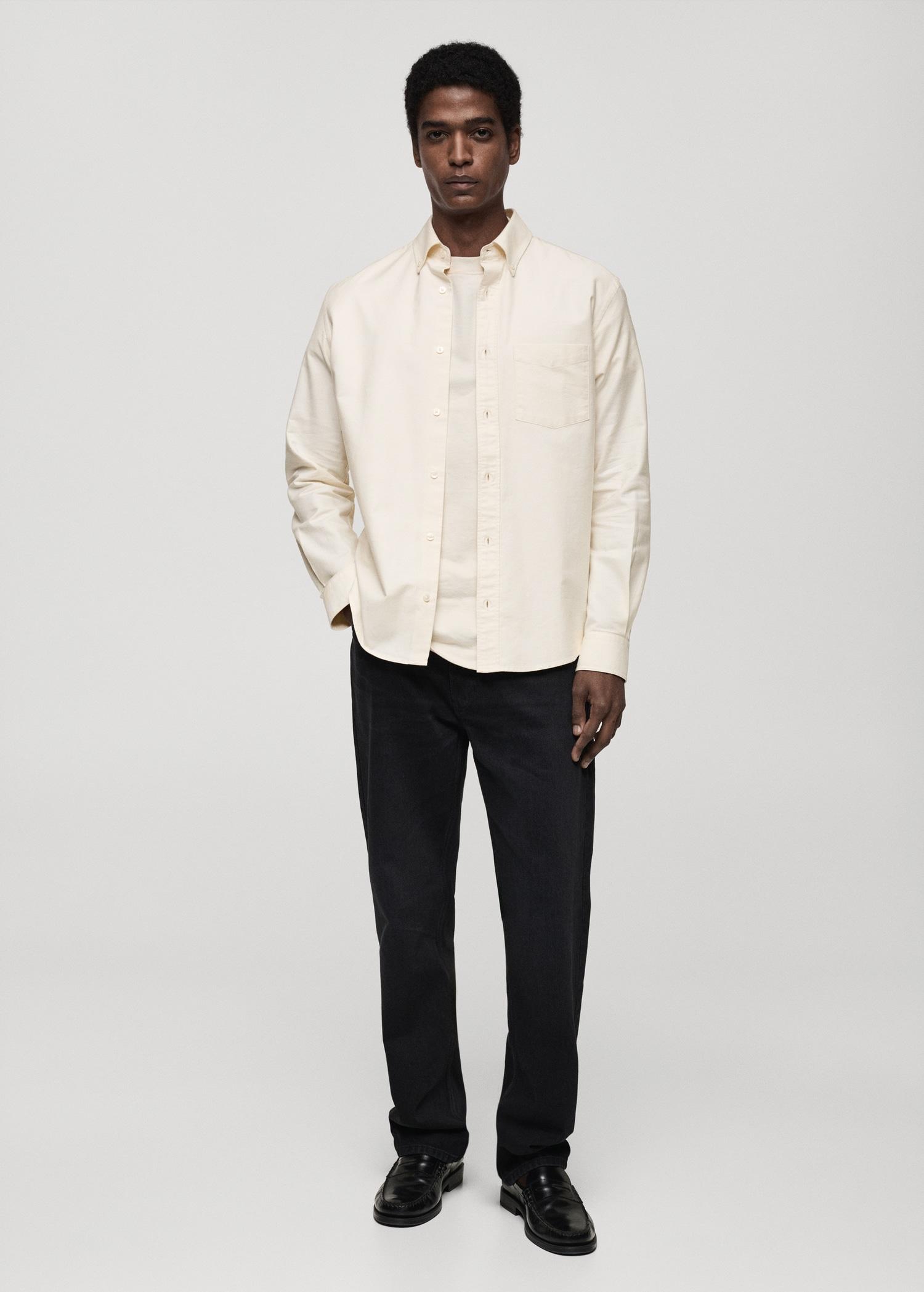 100% cotton Oxford shirt - Men | MANGO USA Product Image
