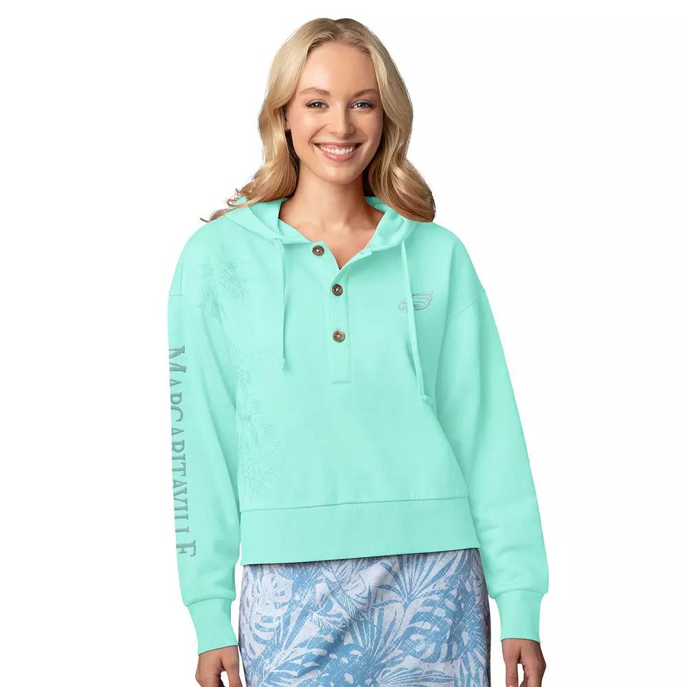 Women's Margaritaville Mint Philadelphia Eagles Island Dream Solid Pullover Hoodie,  Product Image