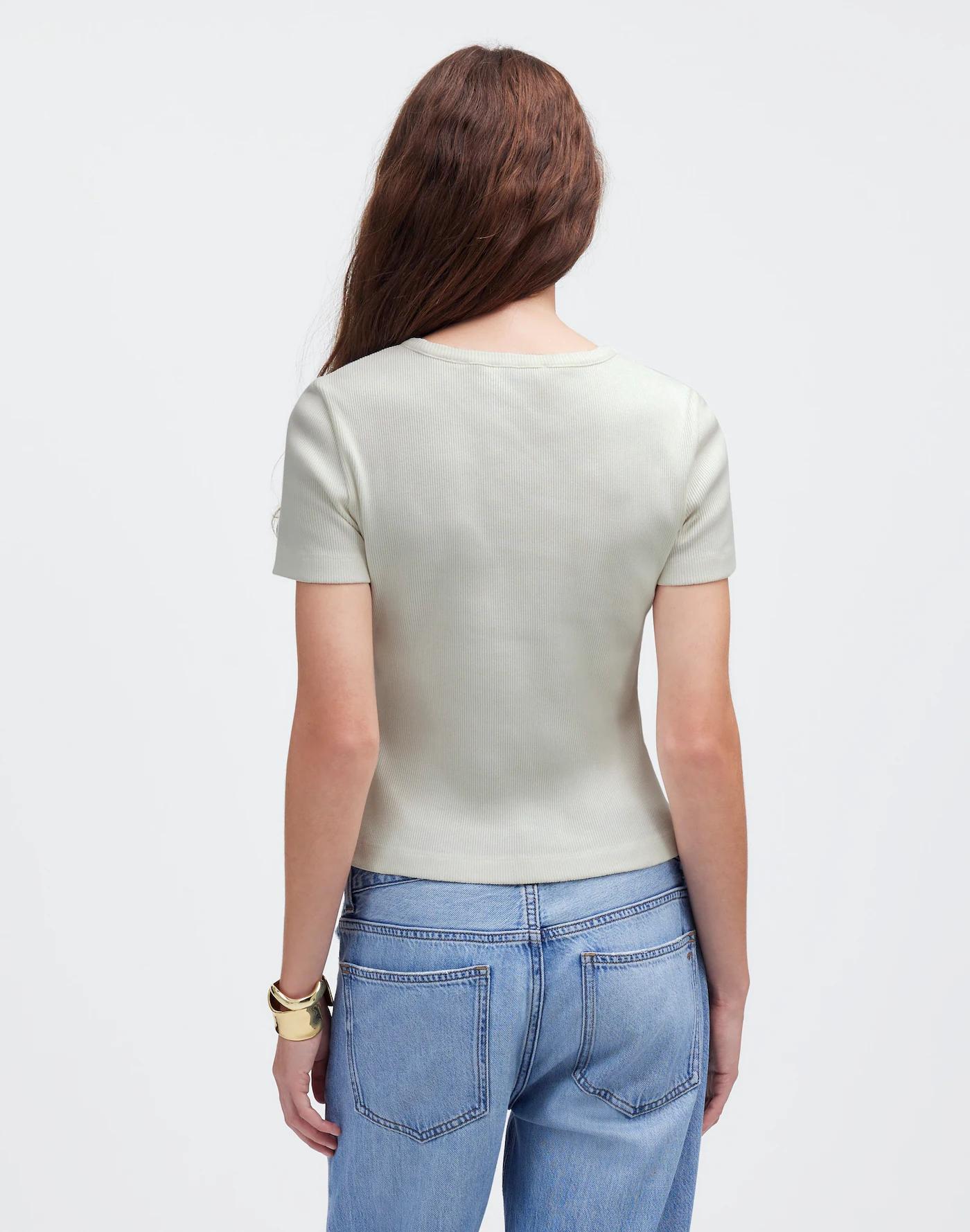 Garment-Dyed Ribbed Crewneck Pocket Tee Product Image